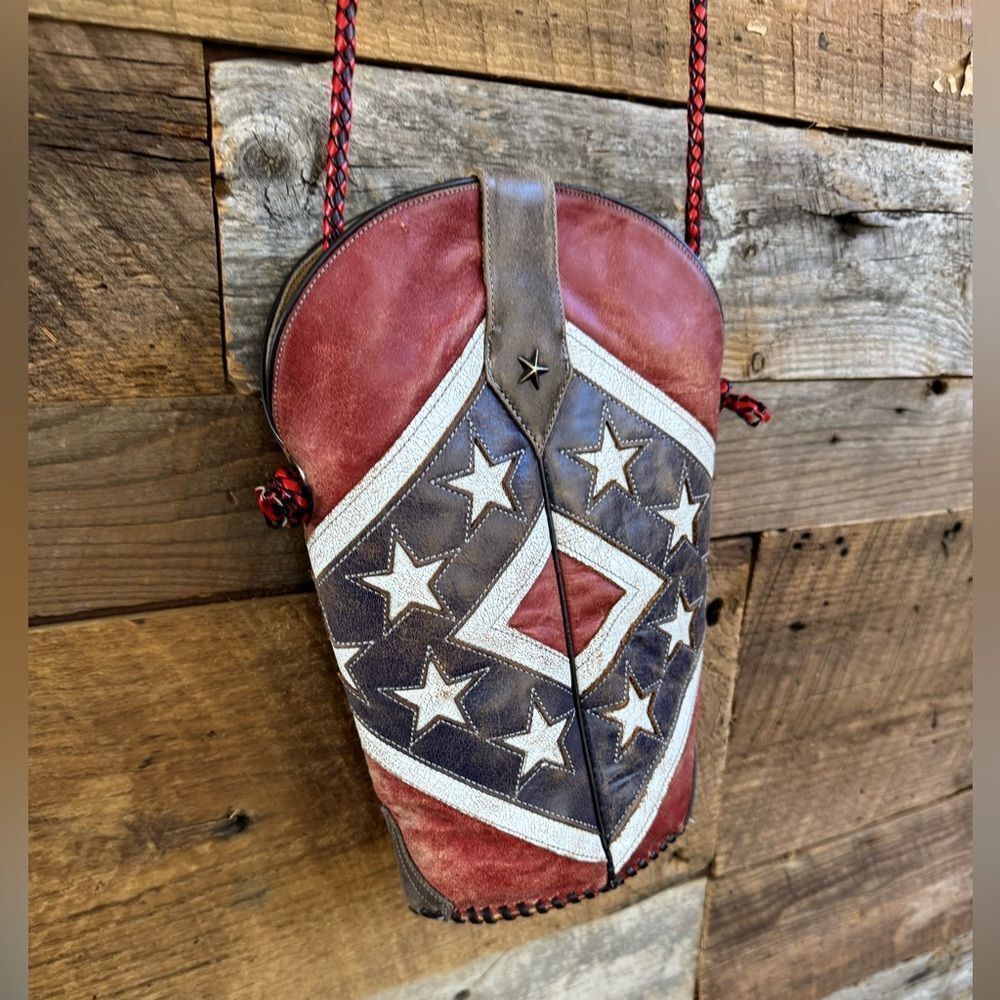 🤠 OOAK Repurposed Roper Cowboy Boot Crossbody Bag | Americana Stars & Stripes 🤠